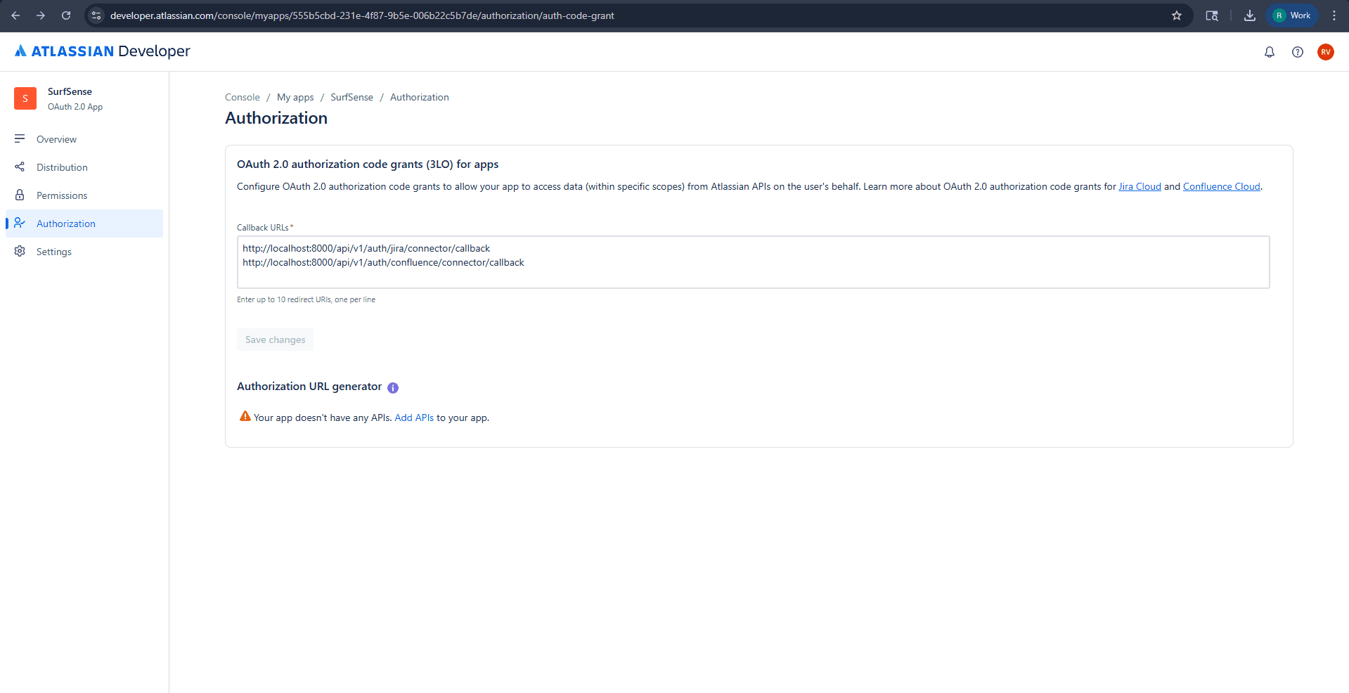 Authorization Callback URLs